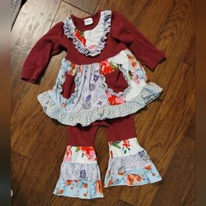 Floral Bell-Bottoms Girl Outfit